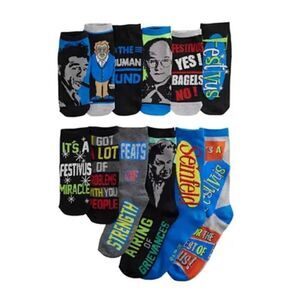 Seinfeld Character Tv Show 12 Days of Socks Crew Novelty Socks‎ NWB Men